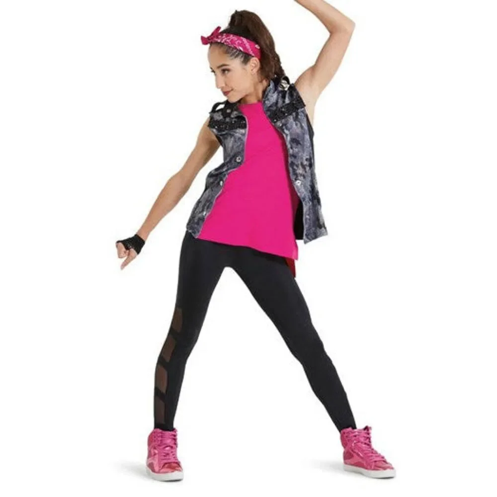 Pre-Owned Dance Costume Weissman 11562 XL Child Silver Pink Jazz Hip Hop Tap